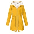 thumbnail image 1 of Kcodviy Women's Fleece Lined Winter Plus Size Windbreakers for Women Coat Mid Length Solid Light Jackets for Women Plus Color Hooded Jacket, 1 of 2