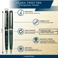 thumbnail image 6 of Clara Ball Pen - Turquoise with Single Gift Box Rosewood, 6 of 9