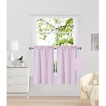 RS5 2-Piece Pink Microfiber Blackout Window Curtain, Two (2) Rod Pocket Panels 30"X 36" Each
