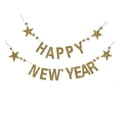 thumbnail image 4 of Homoyoyo Happy New Year Golden Banner with Glitter Stars for Holiday Party Decor, 4 of 8