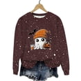 thumbnail image 2 of Ailaofu Women's Halloween Printed Round Neck Casual Sports Long Sleeve Sweatshirt Top Sweatshirt Loose Soft Long Sleeve Pullover Tops, 2 of 6