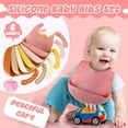 thumbnail image 4 of Lsupdaol Silicone Bibs Waterproof Silicone Baby Bibs Soft Adjustable Baby Feeding Unisex Kid Eating Supplies, 4 of 14