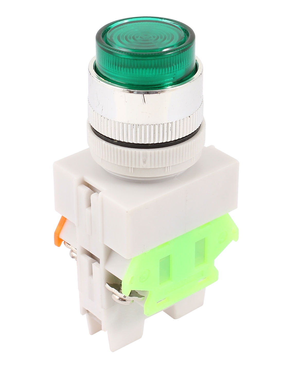 Ac220v Lamp Green Light Latching 6 Screw Terminal Dpst Push Button Switch