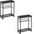 thumbnail image 4 of Small Side Table for Small Spaces - Slim End Table with Magazine Holder - 2 in 1 Design Narrow End Table Living Room - Skinny Bedside Table Nightstand Bedroom Thin Side Table, Black, 4 of 9
