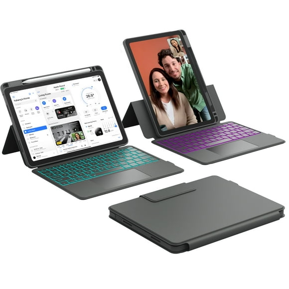 Funda de teclado CHESONA Rugged para iPad de décima y undécima generación, gris