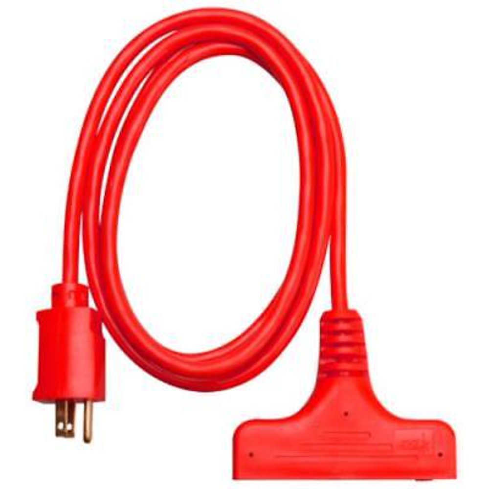 Master Electrician 6' 14/3 SJTW Red 3 Outlet Extension Cord Only One