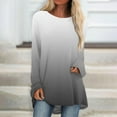 thumbnail image 2 of Knosfe Long Tops To Wear with Leggings Plus Size Cute Long Sleeve Crewneck Womens Shirts Gradient Trendy Casual Winter Blouse for Women Fall Fashion Loose Long Womens Tops, 2 of 6