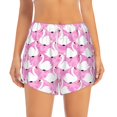 thumbnail image 2 of Hirioo Beautiful Swans for Women's Double Layer Athletic Shorts High-Performance Gym Shorts with Inner Pocket, Elastic Waistband-XX-Large, 2 of 7