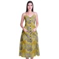 thumbnail image 1 of Moomaya Printed Cotton Casual Spaghetti Strap Dress Flared Maxi Summer Dresses For Women, 1 of 7
