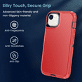 thumbnail image 4 of Entronix Heavy Duty Rugged Case for iPhone 16e, Triple Layer Shockproof Dustproof, Red, 4 of 5