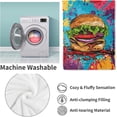 thumbnail image 3 of Burger Art Blanket, Colorful Food-Themed Fleece Throw with Vibrant Hamburger Design, Soft Cozy Lightweight Blanket, for Food Lovers, 40x50 in,Decor, 3 of 5
