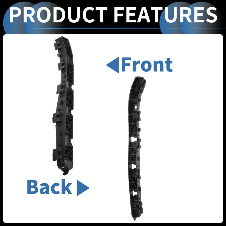 Rear Bumper Support Bracket For Hyundai Elantra 2011-2016 - Right Side, ABS Plastic, Black (OE# 866143X000)