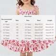 thumbnail image 4 of Afuyipoi Summer Dress for Girls（For 2-8）, Drawstring Bow Floral Print Ruffle Hem A-Line Dress For Girls Red 7-8 Years, 4 of 6