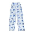 thumbnail image 5 of YOUYEDIAN Comfy Bow Print Pajama Pants for Girls Stretch Drawstring Lounge Pants with Pockets Bow Print Casual Wide Leg Pjs Bottoms Light Blue 8-9 Years, 5 of 5
