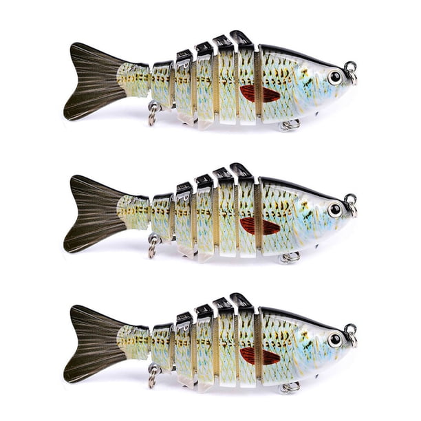 Naiovety Paquete de 3 señuelos de pesca de plástico de agua salada cebo falso atracción al aire libre Swimbaits artificiales Crankbait accesorio 10cm Pescar tipo 14 Naiovety OD023723-14