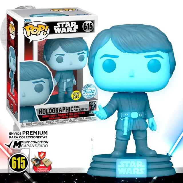 Funko Luke Skywalker Holograma #615 Glow Star Wars Original Funko El Regreso Del Jedi