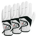thumbnail image 1 of Amy Sport Guantes de golf para hombre, mano izquierda, paquete de 3, cuero para mano derecha, agarre para todo tipo de clima, suave, transpirable, flexible, para golfistas, tamaño pequeño, mediano, ml, 1 of 1
