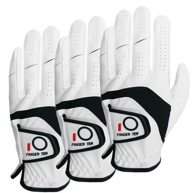 Amy Sport Guantes de golf para hombre, mano izquierda, paquete de 3, cuero para mano derecha, agarre para todo tipo de clima, suave, transpirable, flexible, para golfistas, tamaño pequeño, mediano, ml