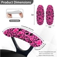 thumbnail image 6 of FKELYI Pink Love Leopard Print 2 Piece Office Chair Covers with Armrest Covers for Home Decor Washable Computer Chair Slipcover Desk Chair Protector for Backrest & Cushion, 6 of 7