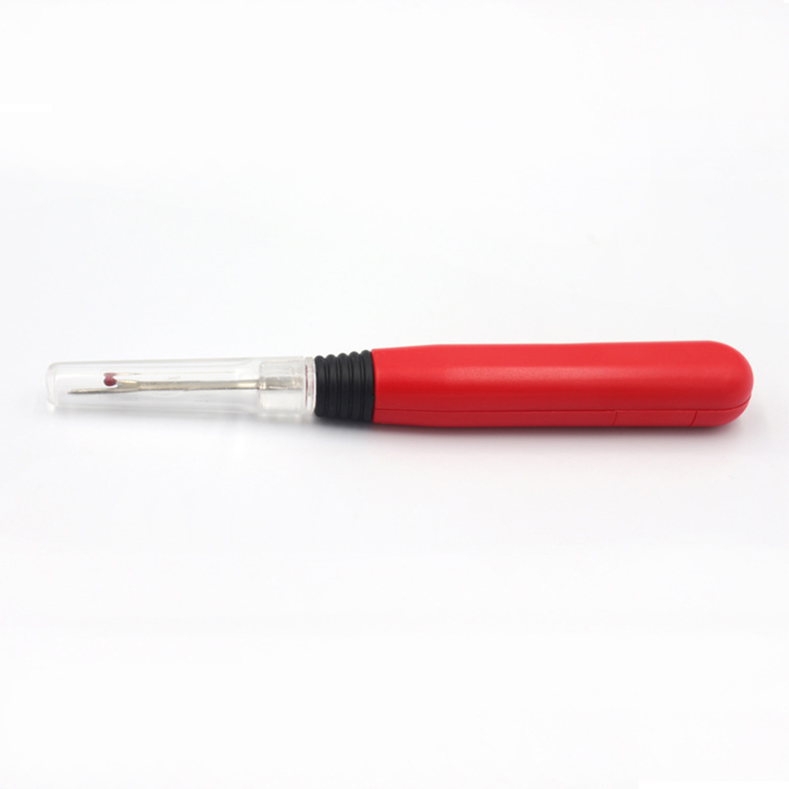 2pieces Lighted Seam Ripper Thread Remover with LED Light Opening Hems DIY, Size: 14x2cm, Red