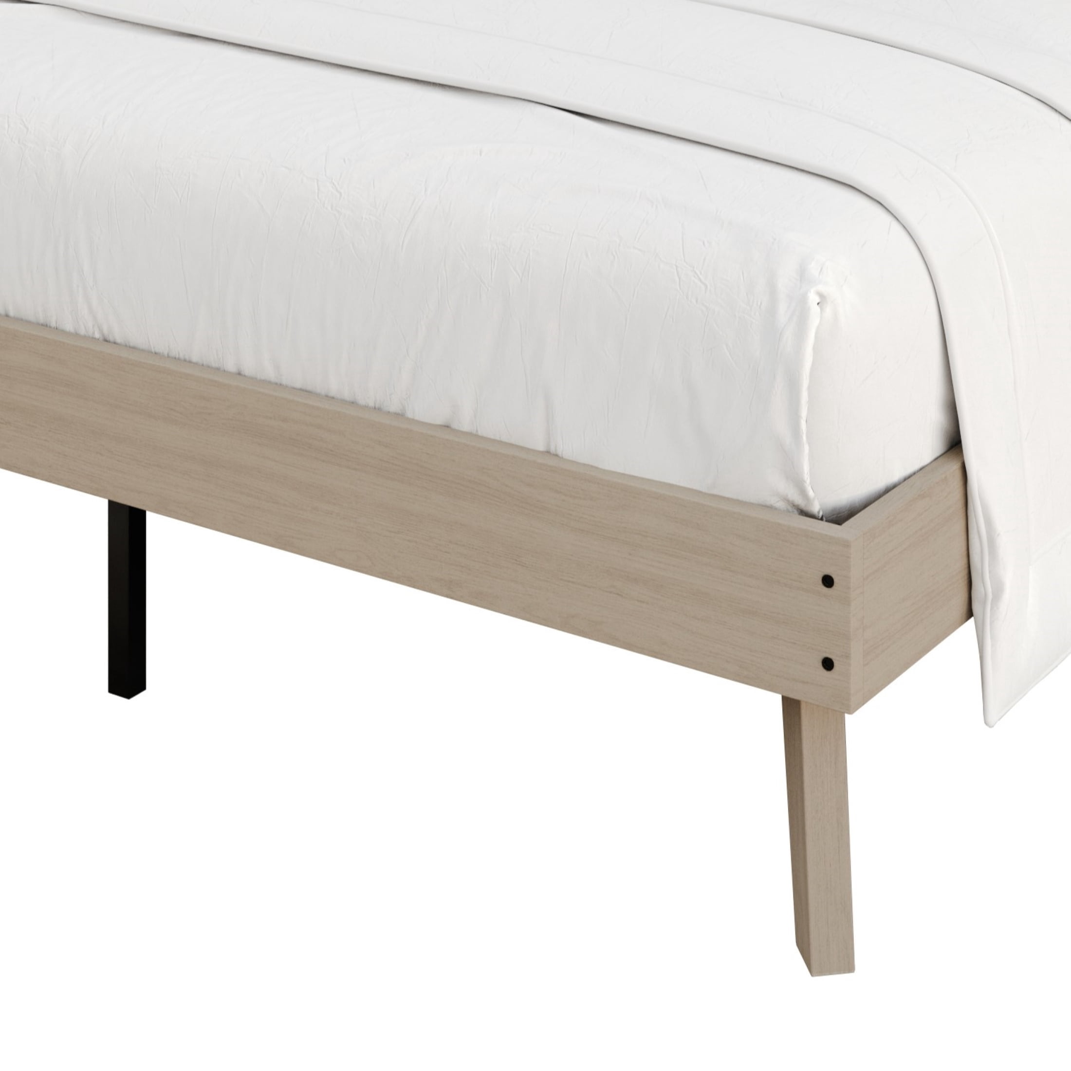 Castle Place Modern Wooden Queen Platform Bed, Antique Grey