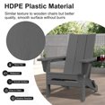 thumbnail image 4 of JUSTLET Outdoor Patio Chair, HDPE Folding Adirondack Chair, Gray, 4 of 10