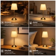 DAYBETTER Cordless Table Lamp 2 Pack, 3 Color Temperatures & Rechargeable, Table Lamp with Stepless Dimming for Bedroom, Living Room, Reading