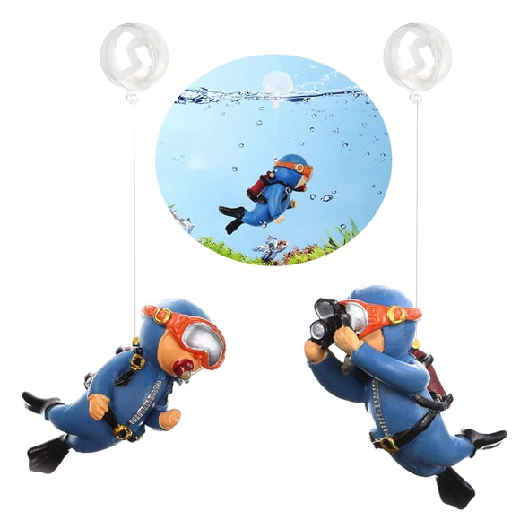 Decoraciones para peceras SUPTEC Cute Little Diver Paquete de 2