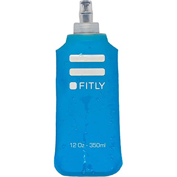 Fitly Soft Water Bottle Shrink As You Drink Soft Flask for Hydration Pack Folding Water Bottle Ideal for Running, Hiking, Cycling, Climbing Rigorous Activity 5 oz - 150 ml