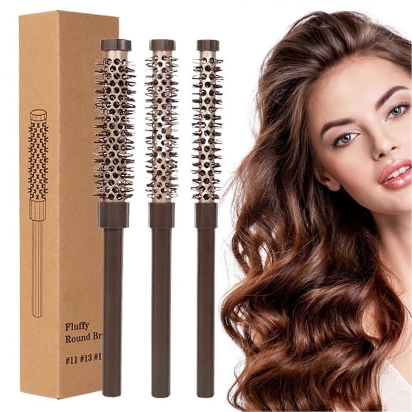Cepillo redondo para secar el cabello con secador, tamaño pequeño de viaje, aumenta el volumen, ideal para peinar cabello corto y rizado.