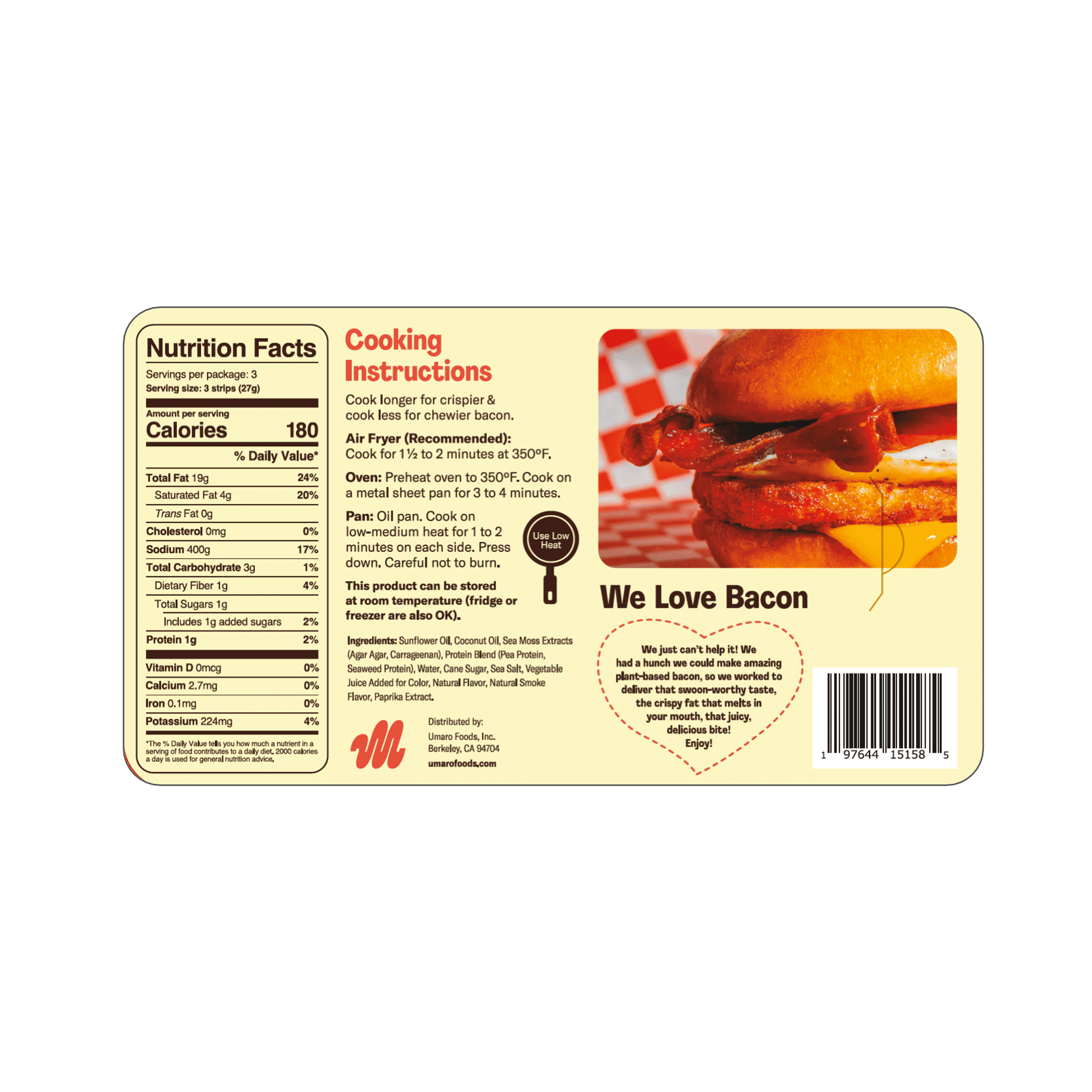 Umaro Applewood Plant-Based Vegan Bacon
