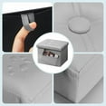 thumbnail image 5 of Storage Ottoman Foot Rest Stool, Small Leather Storage Ottomans Bench, Folding Footstool with Side Pockets, Foot Rest Under Desk for Living Room Bedroom, 16x12x12 in, Grey, 5 of 6
