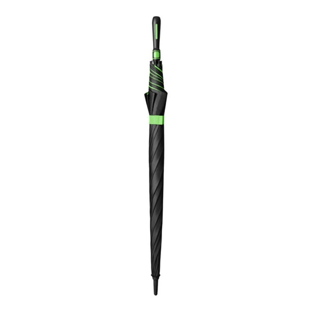 Paraguas plegable de mango largo, impermeable y reforzado para la lluvia, ideal para viajes. verde