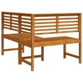 thumbnail image 6 of Pemberly Row Contemporary 55.1" Solid Acacia Wood Corner Bench in Brown, 6 of 8