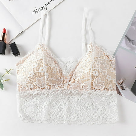 

Outfmvch Women Bra Women Wireless Bra Top Vest Breathable Chest Pad Wearing Sports Underwear White Free size