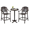 thumbnail image 2 of Costway 3 PCS Outdoor Cast Aluminum Round High Top Table & 2 Counter Height Bar Stools, 2 of 10