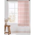 thumbnail image 3 of Sheer Curtains 63 Inch Length, Pink Boho Semi Sheer Curtains Light Filtering Window Treatment, Vintage Ethnic Tribe Abstract Art Privacy Voile Drapes for Living Room Bedroom 52x63 Inch, 3 of 7