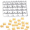 thumbnail image 1 of Cortador de galletas Goldfish de acero inoxidable, 25 cavidades, antiadherente, 1 of 7