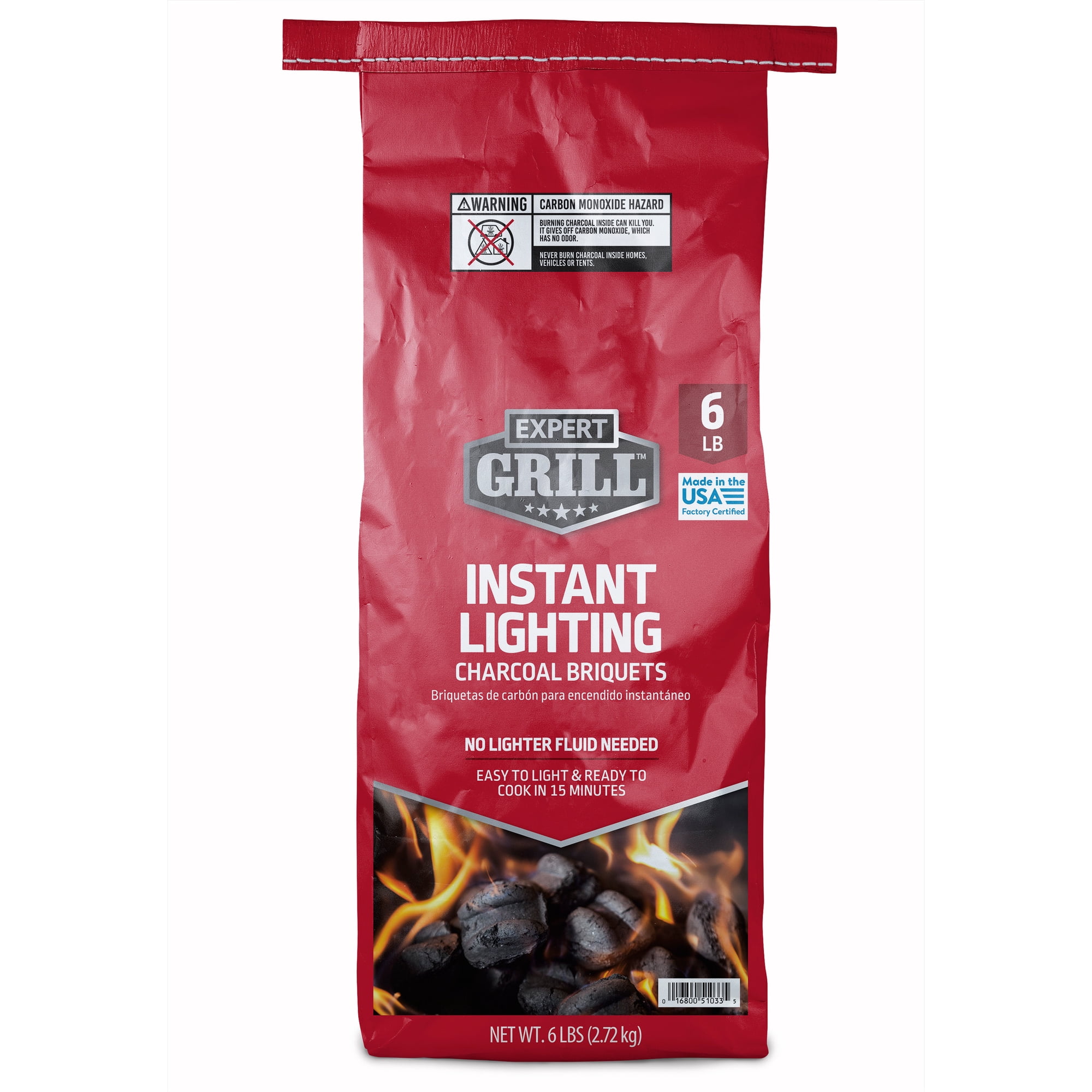 Expert Grill Instant Lighting Charcoal Briquettes, 6 lb