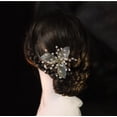 thumbnail image 1 of Pasador de boda Flor de plata Pinza para el cabello Perla Accesorios para el cabello nupcial Mujeres y niñas Oro Ormromra HMJM201, 1 of 5