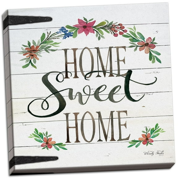 Gango Home Decor Country-Rustic Home Sweet Home by Cindy Jacobs (Ready to Hang); One 12x12in Hand-Stretched Canvas