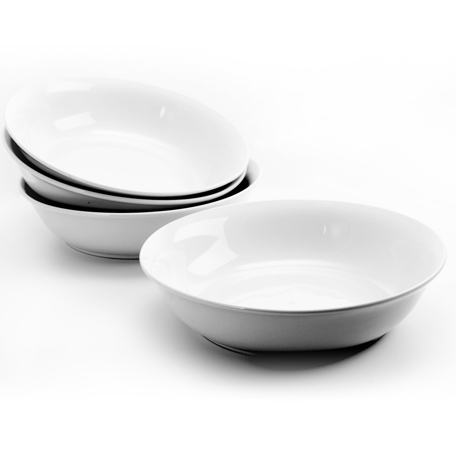 Gibson Home 4 Piece Set of 8.75 " Wide Rim Dinner and Serving Bowls in White