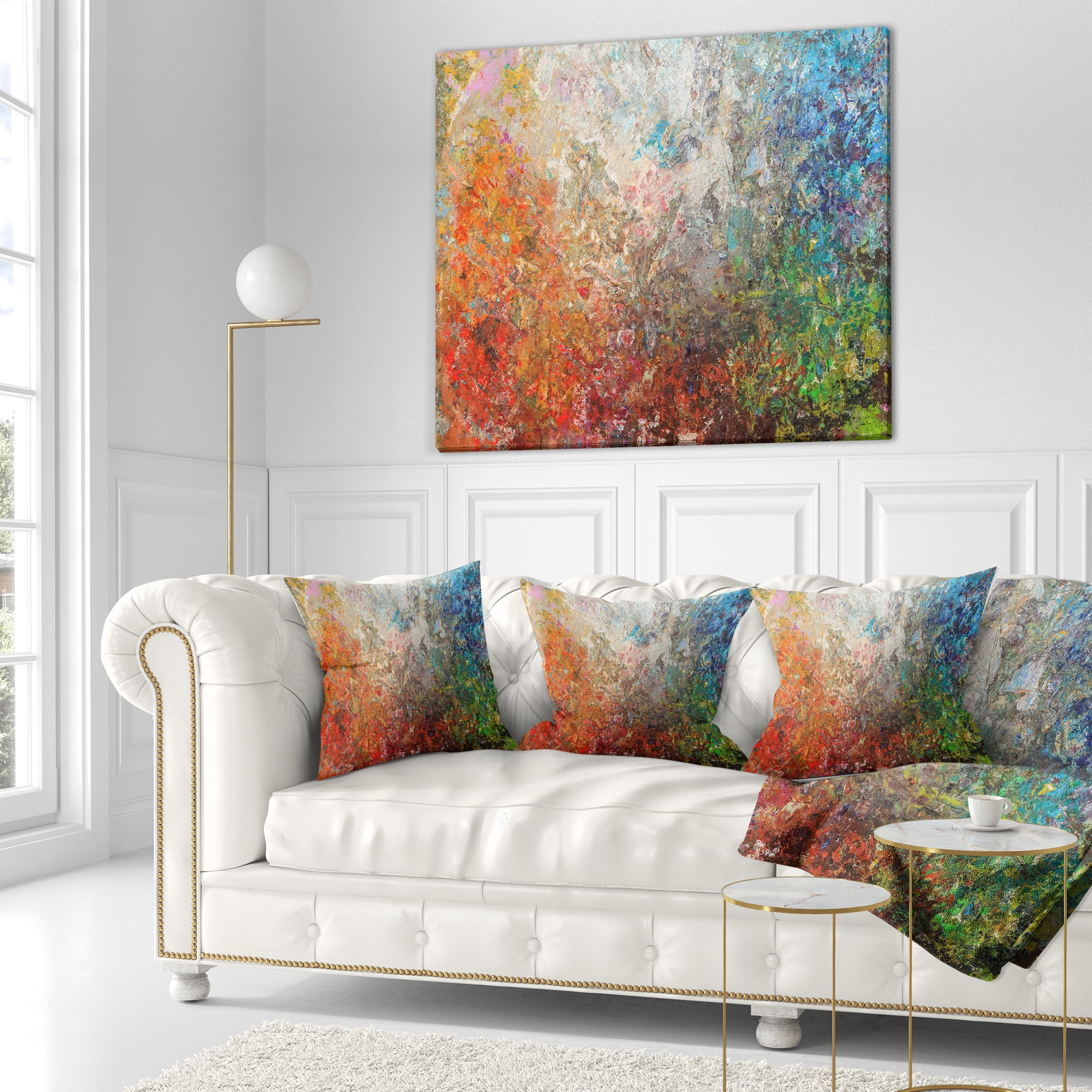 Designart Board Stained Abstract Art - Abstract Throw Pillow - 16x16
