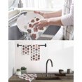 thumbnail image 5 of Moroccan Geometric Kitchen Dish Towels for Drying Dishes Set of 3, Vintage Boho Rhombic Pattern Red Gray Waffle Weave Microfiber Hand Tea Bathroom Towels Quick Dry & Absorbent Towel 15.7x23.6, 5 of 7