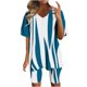thumbnail image 2 of Blusas para las Mujeres Casual Impreso Cuello en V Manga Corta Blusa Pantalones Cortos, Conjuntos de Ropa para las Mujeres, 2 of 7
