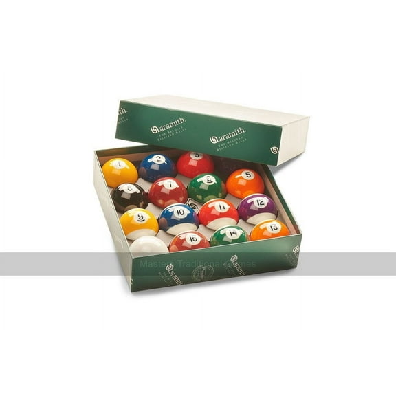 Aramith Premier Engraved Pool Balls - 2 inch - Spots and Stripes