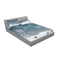 thumbnail image 2 of Ambesonne Christmas Fitted Sheet & Pillow Sham Set, Snowy Landscape at Night, Full, Blue and White, 2 of 2