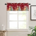 thumbnail image 7 of Christmas Dog Kitchen Curtains and Valances Set, Winter Snowflake Christmas Tree Poinsettia Red Rod Pocket Window Valance Window Curtain Panels for Living Room Bedroom Laundry, 27.5x24in, 3 Pieces, 7 of 7