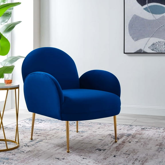Modway Transcend Performance Velvet Armchair in Navy