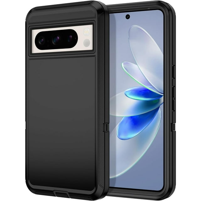 KOMI for Google Pixel 8 Pro Case Shockproof Rugged Full Body Protection Scratch Resistant Heavy Duty Dust/Drop Proof 3-Layer Cover Case for Google Pixel 8 Pro 6.7", Black